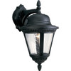 Progress Lighting 94586331 P5863-31 1-Light Cast Wall Lantern with Clear Seeded Glass, Textured Black