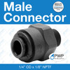 RELIANCE WORLDWIDE CORP PP010821E 1/4x1/8 MALE CONNECTOR POLY