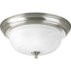 Progress Lighting 94392509 P3925-09 Two Light Flush Mount, Brushed Nickel Finish with Etched Alabaster Glass