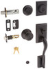 Schlage F62-ADD-GEO-622 F62-ADD-GEO Addison Double Cylinder Handleset with Georgian Interior Kno, Matte Black
