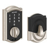 Schlage BE375-CAM-619 BE375 CAM 619 Touch Keyless Touchscreen Electronic Deadbolt Lock, Satin Nickel
