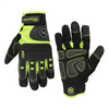 FlexzillaÂ® Pro High Dexterity Impact HD Pro Gloves, Synthetic Leather, Black/ZillaGreenâ„¢, L