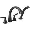 Delta T4777-BLFL Delta Stryke Single Handle Floor Mount Tub Filler Trim - Matte Black