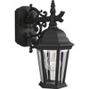 Progress Lighting 94568231 P5682-31 Wall Lantern with Scroll Arm Combined with The Brilliant Clarity Of Clear Beveled Glass, Textured Black