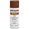 RUST-OLEUM 647-214085 STOPS RUST ENAMEL SPRAYPAINT  FLAT BROWN  12 OZ