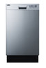 SUMMIT DW18SS4 18 Wide Built-In Dishwasher
