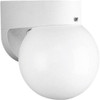 Progress Lighting 94581330 P5813-30 Polycarbonate Wall Bracket with White 6-Inch Acrylic Globe, White