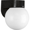 Progress Lighting 94581331 P5813-31 Polycarbonate Wall Bracket with White 6-Inch Acrylic Globe, Black