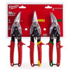 MILWAUKEE HAND TRUCKS MWK48-22-4533 3-Pc Aviation Snips (Left, Right, Straight) Set