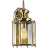 Progress Lighting 94583210 P5832-10 Weathered Solid Brass Hexagonal Wall Lantern with Beveled Glass, Polished Brass