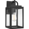 Progress Lighting PP560175031 BLACK ONE-LIGHT MEDIUM WALL LANTERN WITH CLEAR GLASS SHADE