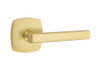 Emtek 5306FRLUS4 Full Dummy Set, Urban Modern Rosette, Freestone Lever, Non-Handed, Satin Brass