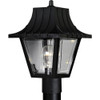 Progress Lighting 94541431 P5414-31 Post Lantern with Ribbed Mansard Roof Beveled Clear Acrylic Panels, Textured Black