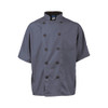 KNG Active Chef Coat;Lg Mens Slate/Black SS