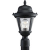 Progress Lighting 94544531 P5445-31 1-Light Cast Post Lantern with Clear Seeded Glass, Textured Black