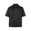 KNG Sm Mens Chef Coat;Black Short Sleeve