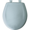 Bemis B200SLOWT344 Round Plastic Toilet Seat in Heron Blue with STA-TITE, Easy-Clean & Change and Whisper-Close Hinge