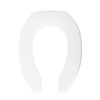 Bemis B2155SSCT000 Elongated Open Front Less Cover Commercial Plastic Toilet Seat in White with STA-TITE Self-Sustaining Check Hinge and DuraGuard