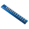 ATD Tools ATD-9414 Accepts standard and deep sockets Sizes marked on rails for easy identification Anodized aluminum rail construction Super strong magnet for solid placement