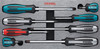 Vessel VST-980MIXEVA ASST OF (4) MEGADORA Screwdrivers, (1) Tang Thru Screwdriver & (3) Impacta screwdrivers   Impacta Screwdrivers (Gray handle)  Tang Thru nut with cam rotation mechanism  Strike with a hammer to loosen stuck, rusted or stripped