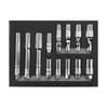 VIM Tools VIM-SPM100 3 Pcs. Extra Deep 9/16, 5/8 & 13/16  4 Pcs. Universal Joint Spark Plug Socket 14mm, 9/16, 5/8 & 13/16  4 Pcs. Standard Spark Pug Sockets 14mm, 9/16, 5/8 & 13/16  2 Pcs. Thin Wall Spark Plug Sockets 14mm & 16mm