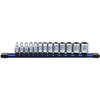 Sunex Tools SUU-19100C High visibility markings are laser etched before the chrome process, making the sockets resistant to abrasion and corrosion.  Red and Blue high visibility markings allow for easy and fast identification of each socket. 