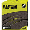 U-POL Products UPL-UP4807 The 1 US Gallon Raptor Kit is the industry standard in bedliner coating. Each kit contains four bottles of Raptor and one tin of hardener. Each kit covers approximately 125 square feet, enough to do a full size pick-up truck