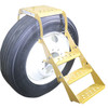 Unique Truck UNQ-5300 The Big Truck Tire Step is the only tire step that allows you to safely stand on the top of the tire.   The Super Single Three-Step tire step is designed to fit wider tire sizes like 385 and 425.   Comes with the Dayton and Dual
