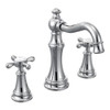 CSI TS42114 Moen NL-9000 Weymouth Polished Two-Handle High Arc Bathroom Faucet with Valve, Polished Nickel