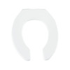 Bemis B955SSCT000 Round Open Front Less Cover Commercial Plastic Toilet Seat in White with STA-TITE Self-Sustaining Check Hinge
