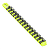 Ernst Mfg. 13&rdquo; Socket Organizer with 15 Twist Lock Clips - HI-VIZ - 1/4&rdquo;