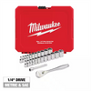 Milwaukee Tool 25pc 1/4" Drive Metric & SAE Ratchet and Socket Set with FOUR FLAT SIDES