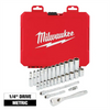 Milwaukee Tool 28pc 1/4" Drive Metric Ratchet & Socket Set with FOUR FLAT Sides