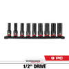 Milwaukee Tool 9PC SHOCKWAVE Impact Duty 1/2" Drive Metric Deep 6 Point Socket Set