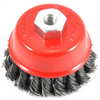 Forney Industries Cup Brush, Knotted, 2-3/4 in x .020 in x M10 x 1.25 Arbor
