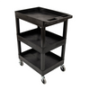 Plastic Utility Cart w/ HD Casters, 24" x 18", Black