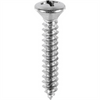 AUVECO AP2713 Phillips Oval Head A/AB Point Tapping Screw, #8 Screw x 1 in L, Chrome
