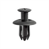 AUVECO 17632 Push-Type Screw-Type with Open End Retainer, 18 mm Dia Head x 12 mm L Stem x 8 mm Hole, Nylon, Black