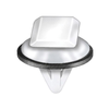 AUVECO 21316 Side and Bumper Molding Clip, (11 x 15 mm Top x 16 mm Dia Bottom) Head x 10 mm L Stem, Nylon, White