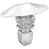 AUVECO 14328 Double Head Weatherstrip Retainer, (7 x 16 mm Dia Bottom) Head, Nylon, White