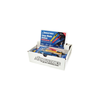 AES Industries 243-75 Small Snap-Off Blade Utility Knife - Display Box, ABS Body, Steel Blade, Blue/Red/Yellow