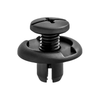AUVECO 17379 Push/Screw-Type with Open End Fender Splash Shield Retainer, 20 mm Dia Head x 8 mm Hole, Nylon, Black