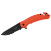 Kershaw Barricade Serrated Assisted Opening Rescue Folding Pocket Knife with Glassbreaker and Cord Cutter - Color Orange