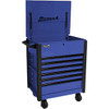 Homack MFG HMBL06035247 35 7 drawer HD FLIP TOPService Cart-BLUE