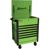 Homack MFG HMLG06035247 35 7 drawer HD FLIP TOPService Cart-LIME GREEN