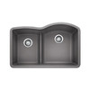 Blanco B441601  Diamond 1.75 Low Divide Under Mount Reverse Kitchen Sink, Large, Metallic Gray