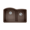 Blanco B441597  Diamond 1.75 Low Divide Under Mount Double Bowl Kitchen Sink, Large, Cafe Brown