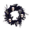 WREATH SKULL B/O BLK 24"