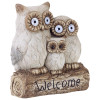 STATUE OWL FMLY WLCM 16"