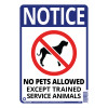 SIGN NO PETS 14X10"
